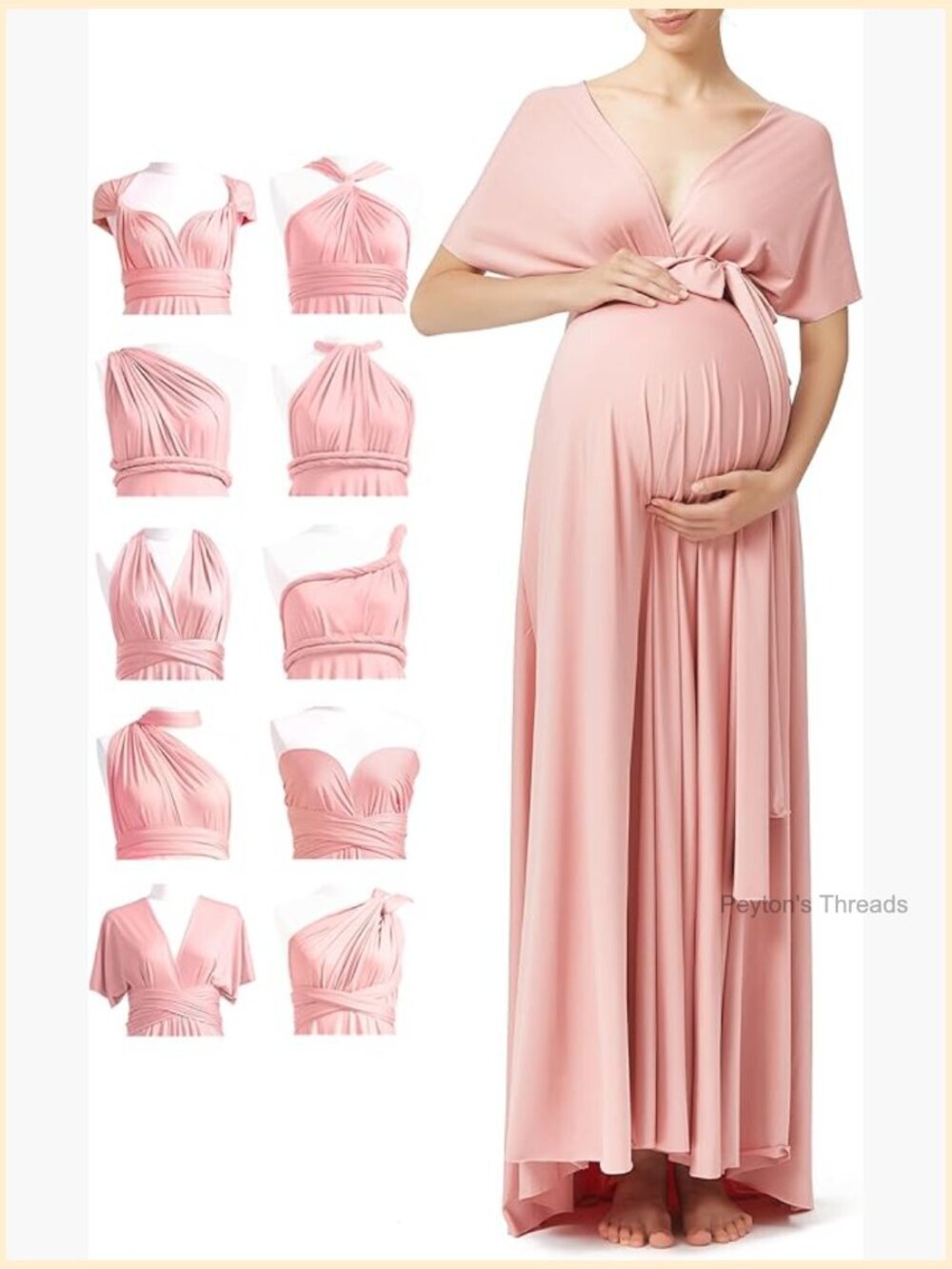 Infinity Wrap Maternity Maxi Dress - Convertible Wrap Dress for Baby Shower
